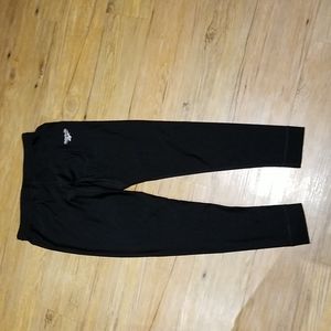 Reebok black running tights elastic drawstring waist  black